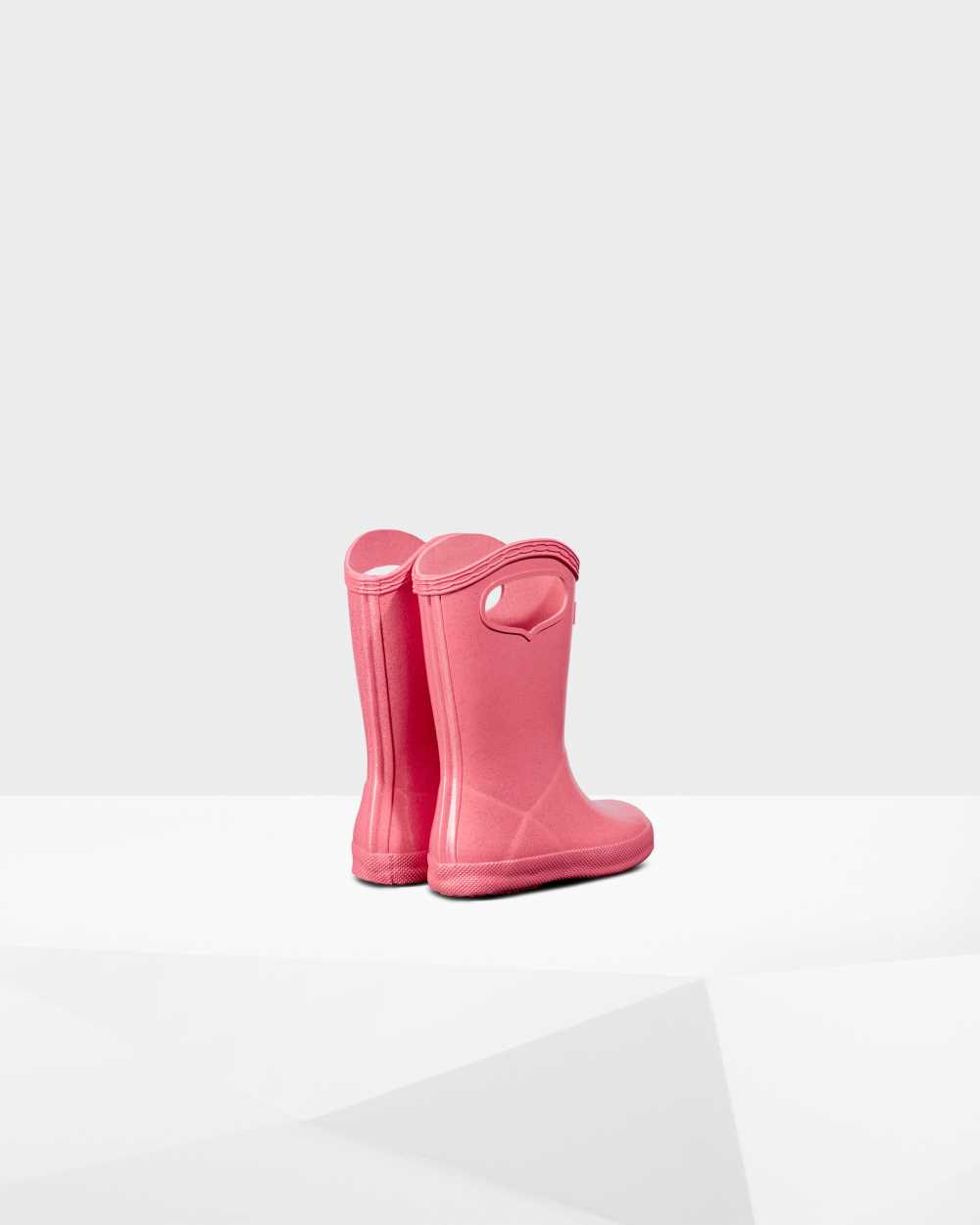 Hunter Original First Classic Grab Handle Gloss Kids Rain Boots NZ-45374X Pink